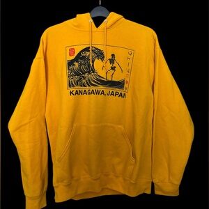 Bowery Supply Co Kanagawa Japan Men’s Yellow Hoodie Size Large